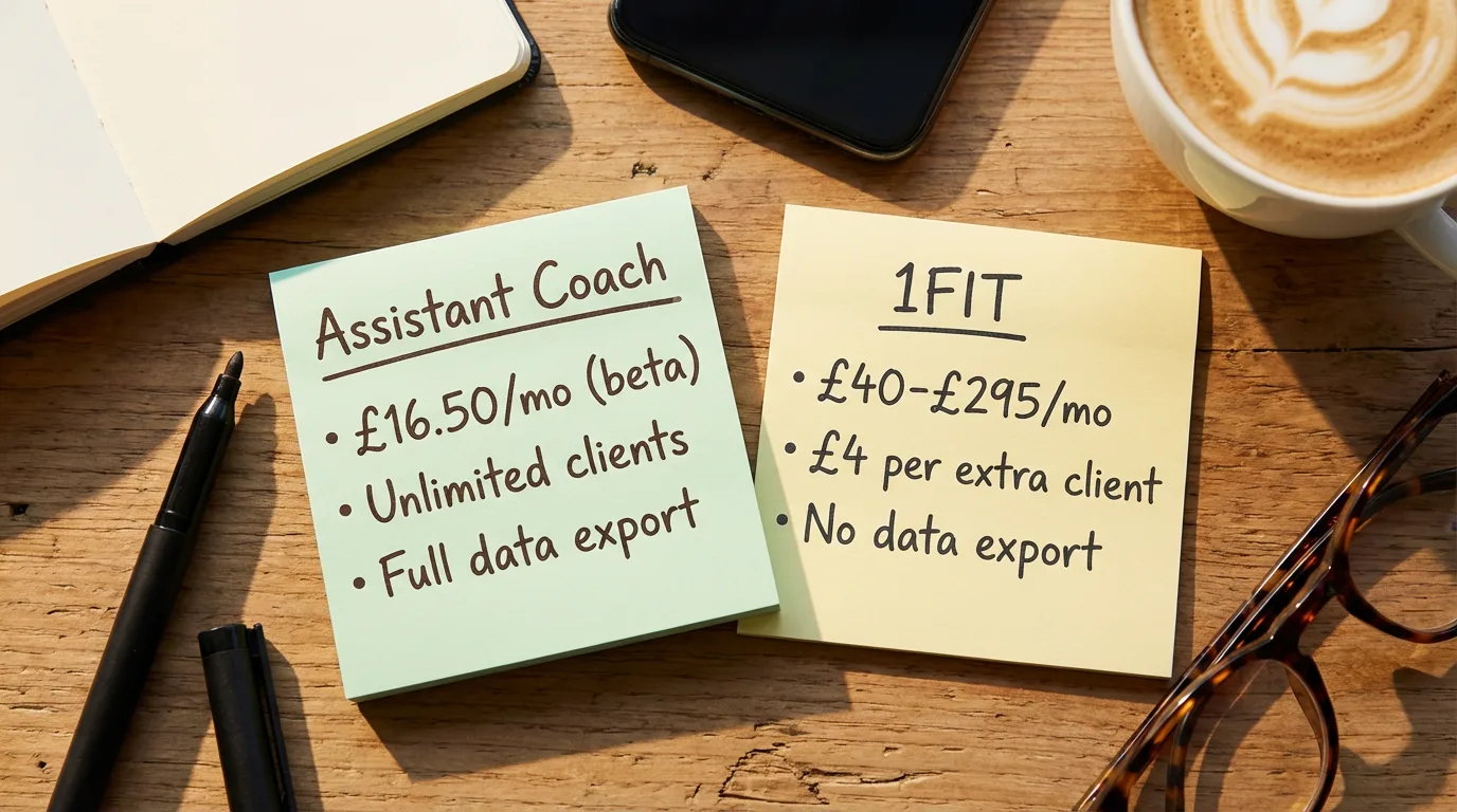 Two handwritten platform comparison notes on a coach's desk