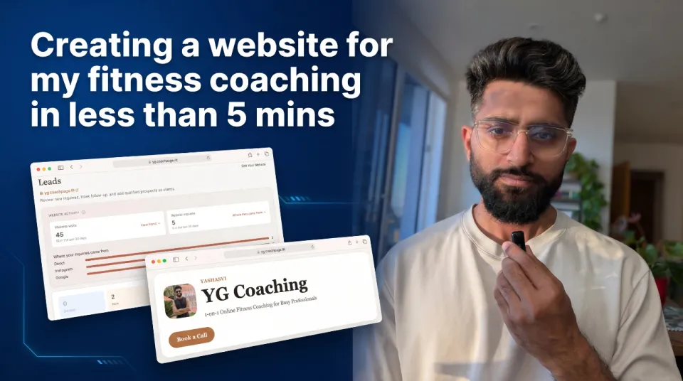 Creating a website for my fitness coaching in less than 5 mins